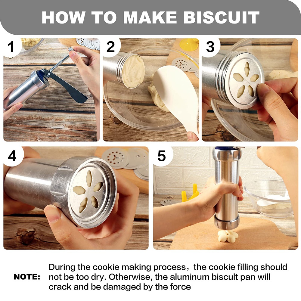 Cookie Press Gun Kit  Aluminum - Churros Maker Gun 评论和价格