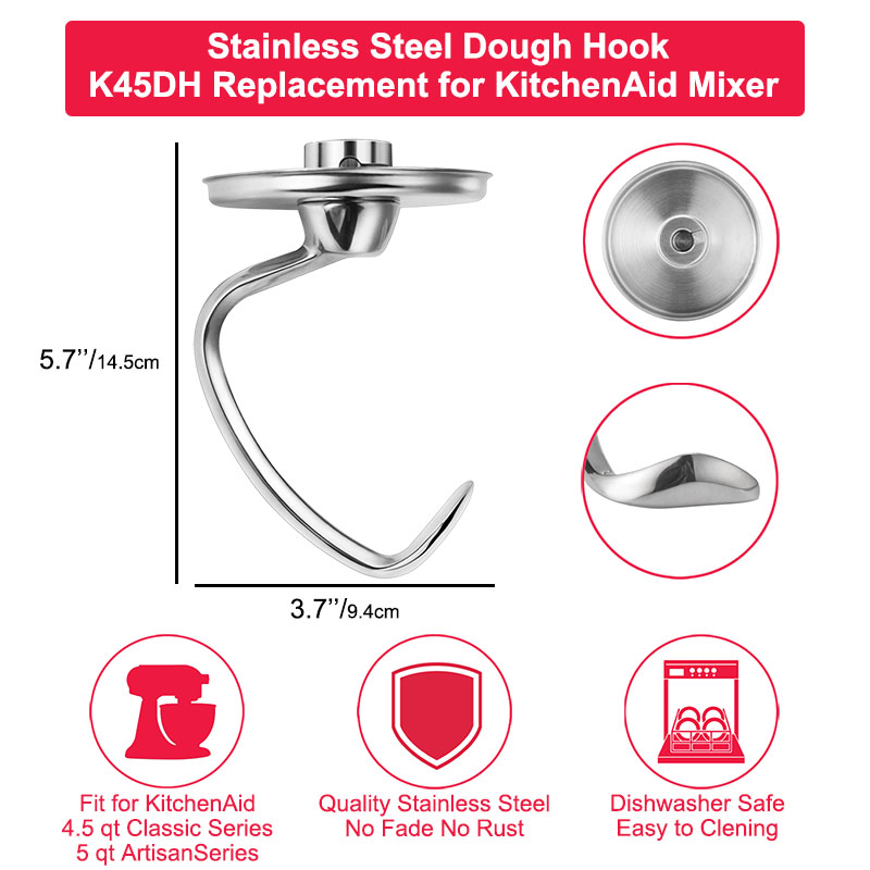 Stainless Steel Dough Hook for - Kitchenaid Mixer Hand Mixer 评论和价格